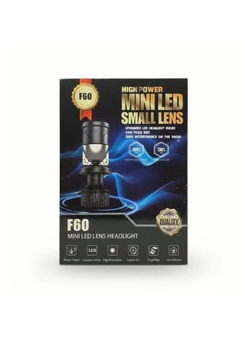 Лампа LED Мини Линзы H4 D35мм 160/170w 17000/18000Lm 6000K 3570 Chip 12V "F60" No Brand (387027459)