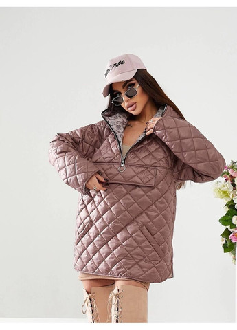 Коричневая демисезонная женский анорак из плащевки на подкладке с капюшоном замеры в описании куртка-пальто DK/DL Мода без кордонів