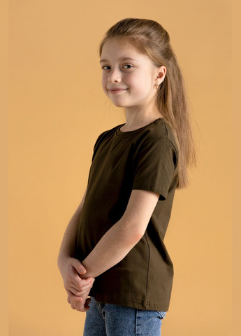 Оливковая (хаки) футболка однотонная детская 116140 116 см (2000990180483a) shop (2000990180483) Ecrin