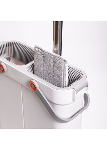 Швабра с ведром для мытья пола с отжимом -35015-18 плоская насадка микрофибра для уборки дома чистящее средство ProDobro (364191048)