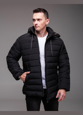 Чорна зимня куртка зимова на хутрі ❄️ до -25 великі розміри No Brand