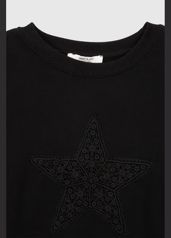 Чорний cвітшот однотонний жіночий mex-04 PEPPER MINT (315990013)