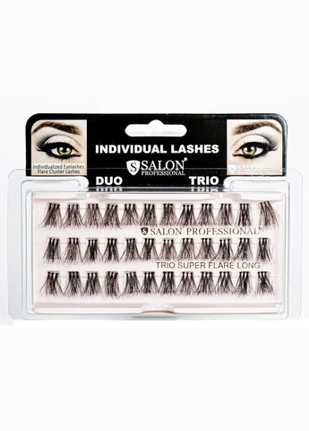 Ресницы для наращивания пучковые 3 пучка лонг trio super flare long Salon Professional (306543725)