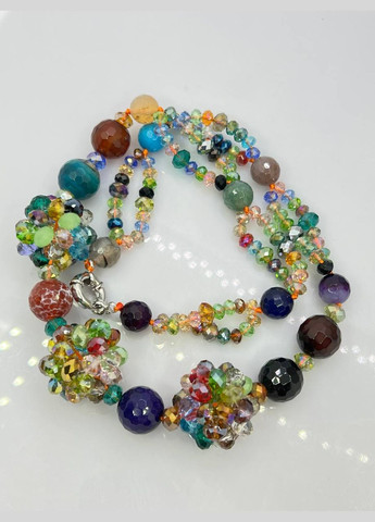 Бусы агат и чешский хрусталь 60 см No Brand (290561945)