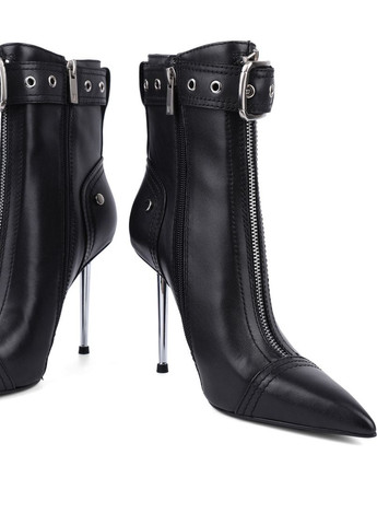 Осенние женские ботинки l2330-2 черная кожа MIRATON