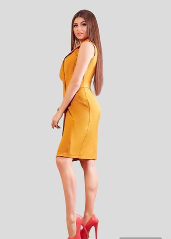 Гірчична ділова, повсякденний, кежуал, вечірня жіноча сукня сукня-жакет No Brand