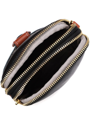 Удобная сумка трапеция для женщин из натуральной кожи 22269 Черная Vintage (329150993)