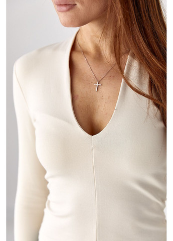 Трикотажный пуловер с глубоким вырезом Lurex (356952208)