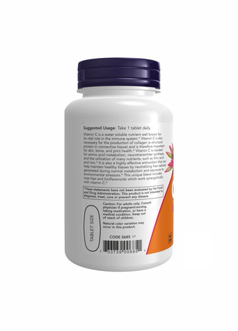 Вітамін C для імунітету C-1000 RH 250 табл з шипшиною та біофлавоноїдами Now Foods (367956776)