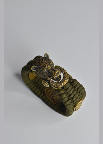 Браслет с Медведем шлемом ужаса и гербом Украины ручное литье из латуни + брелок в подарок No Brand (345640664)