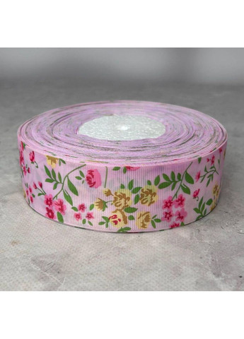4 см Лента репсовая с принтом на отрез - #740/4 розовый Plus-plus (352743160)