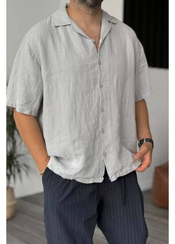 Серая классическая рубашка однотонная DK/DL Мода без кордонів