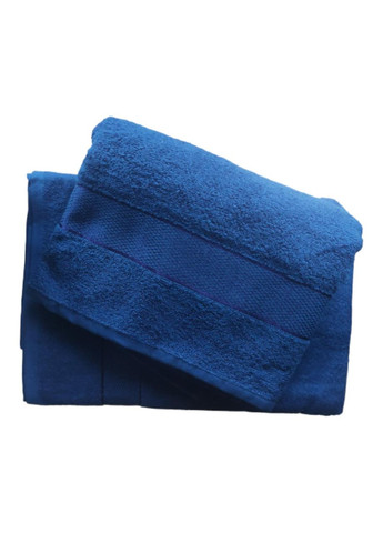 Полотенце махровое 70*140 см бордюр САТИН Aisha синий