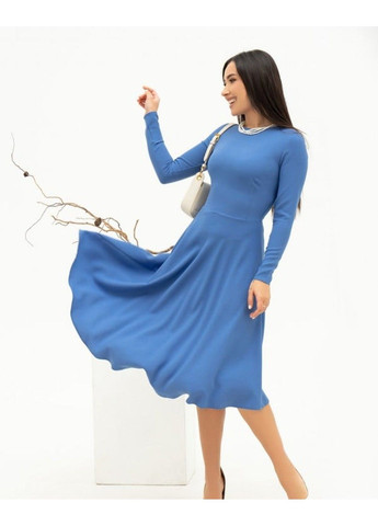 Голубое повседневный платье 13692 m темно-голубой ISSA PLUS