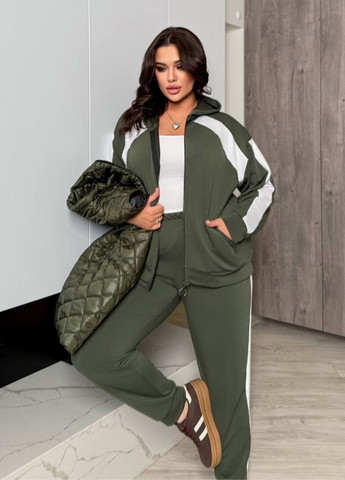 Жіночий костюм трійка з двонитки з жилеткою із плащівки Україна (325444324)