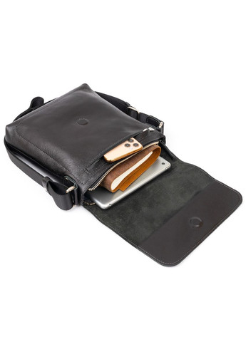 Кожаная сумка кросс боди мужская мессенджер через плечо черная 11333 Grande Pelle (329195830)