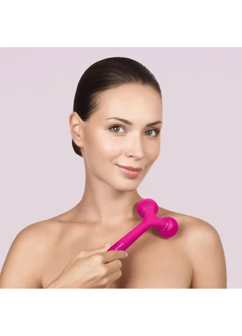 Электронный ультразвуковой ролик для лица и тела Sonic Facial & Body Roller 4 в 1, magenta GESKE (386485662)