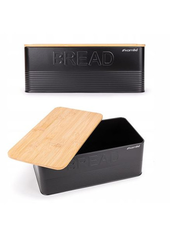 Хлібниця з трьома банками КМ-1126 4 предмети чорна Kamille (360651817)