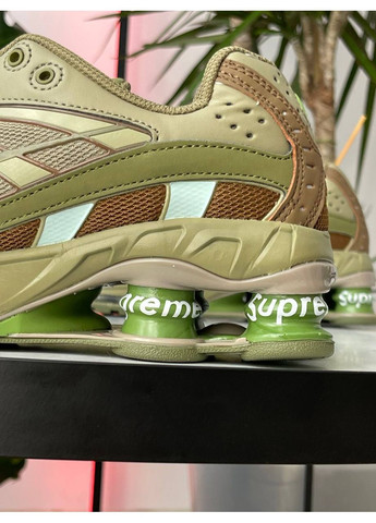 Оливковые (хаки) демисезонные кроссовки мужские и женские nike shox ride 2 sp x supreme khaki | найк шокс райд 2 сп хаки No Brand