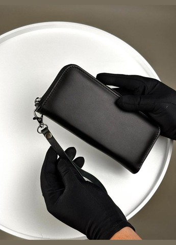 Кожаный клатч-кошелек из натуральной гладкой кожи SV002 (черный) (черный) No Brand (293337540)