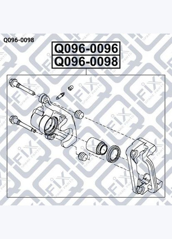 Суппорт тормозной задний правый Q096-0098 Жук 2010-, Кашкай Тиида 2007-2012 44001-EM11A, Q-FIX (345740877)