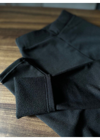 Черные демисезонные утеплённые женские лосины в рубчик akta на флисе Aktasport