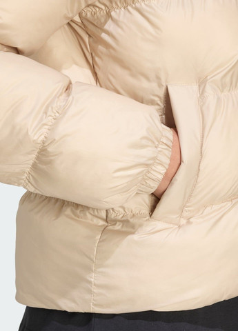 Бежевая демисезонная куртка adicolor short puffer adidas