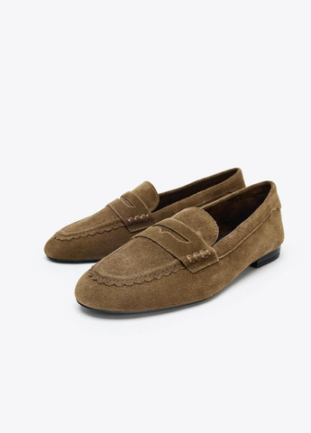 Zara Лоферы темно-коричневый з натуральная кожа, испания — демисезон (361048712)