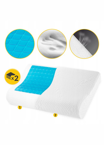 Подушка ортопедическая Ergo+ Small 30 x 50 см охолоджуюча для сна White (P-5907739319418) 4FIZJO (327400662)