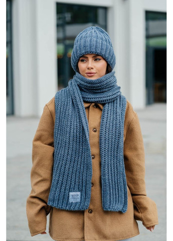 Комплект (шапка, шарф), цвет Синий Fashion (365072483)