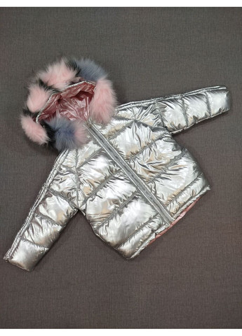 Серебряная зимняя стильная зимняя куртка Baby mix