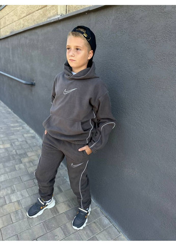 Сірий флісові костюми 🌪️хлопчик🔥 двосторонній щільний фліс No Brand