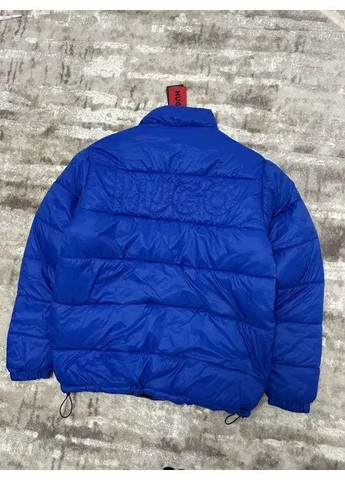 Синяя зимняя зимняя куртка микропуховик big logo новый теплый мужской casual хюго босс 1:1 No Brand
