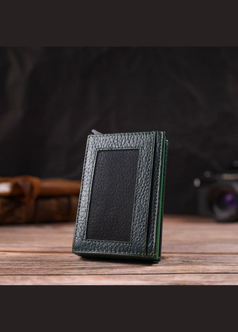 Картхолдер унісекс у три складання з автоматичним механізмом з натуральної шкіри флотар 21932 Зелений Canpellini (329147948)