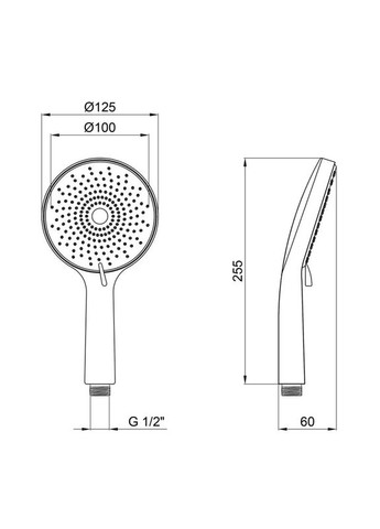 Лійка для ручного душу Niagara 32 120 мм округла Matt Black LIDZ LDNIA32BLM47555 (346492304)
