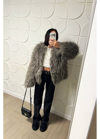 Шуба з еко хутра, колір Сірий Fashion (371141319)