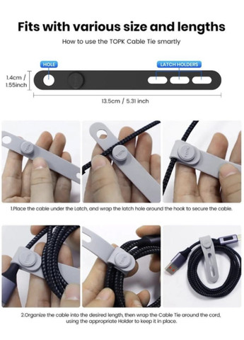 Органайзер для кабеля клипсы держатели хомут стяжки для проводов кабель менеджмента 20 шт Черный Joyroom (358935002)