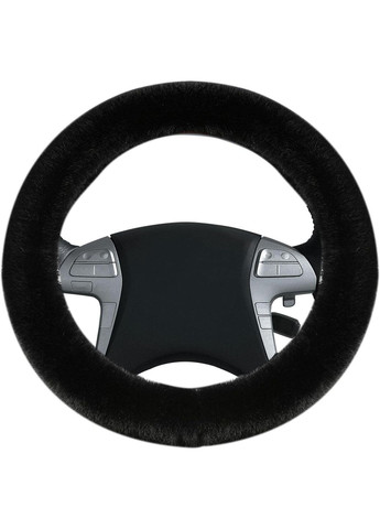 Зимовий плюшевий чохол для керма автомобіля Wheel Cover Чорний No Brand (342717014)