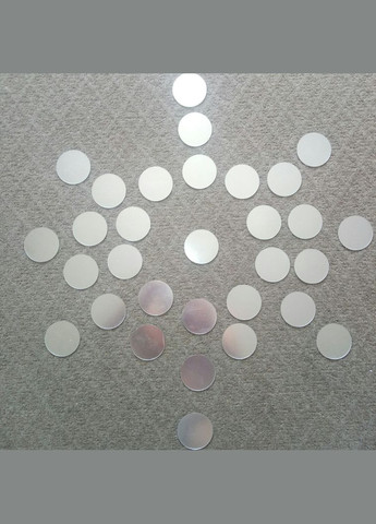 Дзеркальні пластикові наклейки круги Срібні 30 шт 3 см Б369 No Brand (302242135)