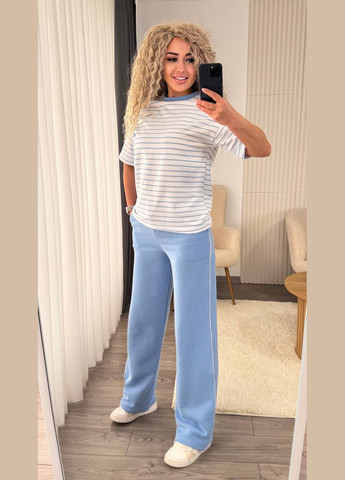 Женский костюм двойка футболка в полоску и брюки свободного кроя. MonCher (335013774)