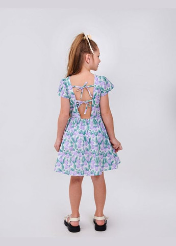 Біла сукня малюнок лавандовi тюльпани Smil (323821218)