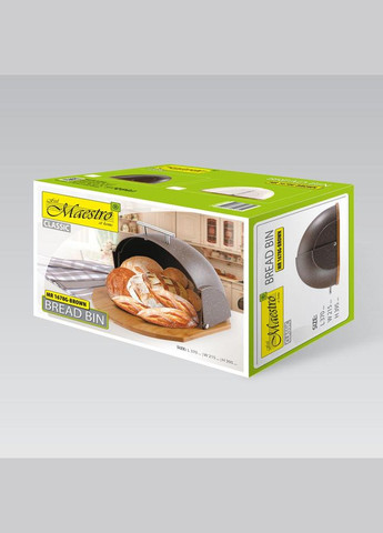 Хлібниця дерев'яна з пластиковою кришкою (MR-1678G-BROWN) Maestro (334005456)