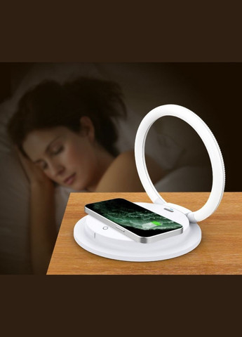 Подставка для телефона SL-603 с LED лампой и беспроводной зарядкой 15 W Wireless Charger With Led White VHG (334305080)