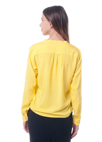 Жовта жіноча класична жовта блуза з довгим рукавом (ll806110031) LadyLike
