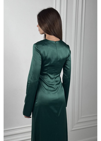 Зеленое праздничный, коктейльное, вечернее платье макси с вырезом CHICLY однотонное