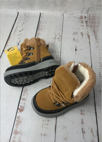 Коричневые повседневные зимние ботинки зимние детские на мальчика коричневый (1040) Clibee