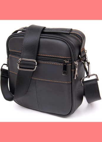 Сумка чоловіча через плече шкіряна на два відділення 20395 Чорний Vintage (302009126)