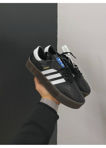 Чорні Осінні кросівки чоловічі adidas samba black gum адідас самба No Brand