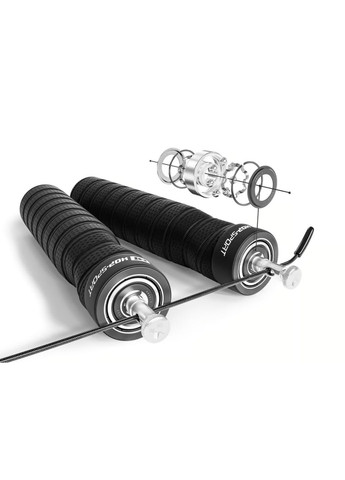 Скакалка скоростная с подшипниками и мягкой рукояткой HSP030JR черная Hop-Sport (304402114)