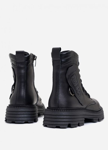 Теплі чорні черевики з об'ємною вставкою ISSA PLUS (280918644)